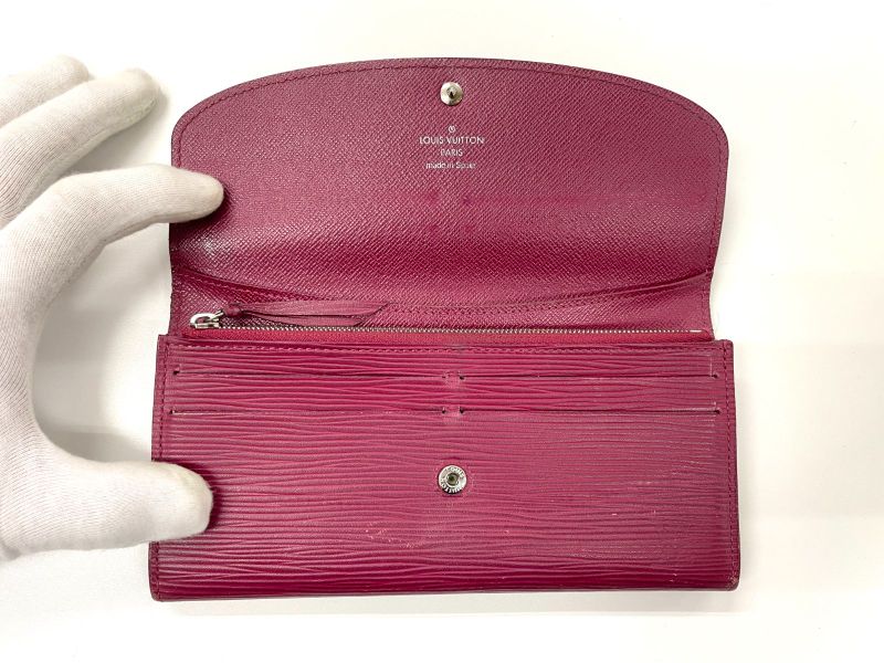 Louis Vuitton Epi Portefeuille Emilie Zipper Long Wallet M60851 Bordeaux Made