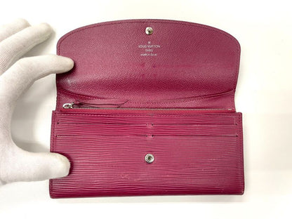 Louis Vuitton Epi Portefeuille Emilie Zipper Long Wallet M60851 Bordeaux Made