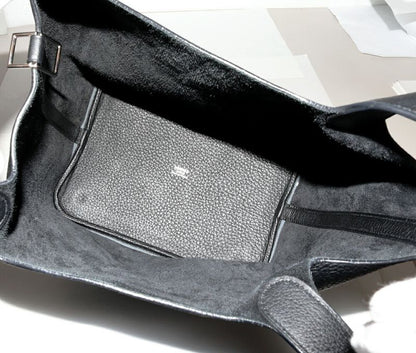 Hermes Handbag Tote Picotin 22mm (087in) Taurillon Cles Mance Black Silver