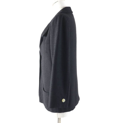 CHANEL Vintage 99P P12650 Wool Jacket With Coco Mark Buttons Black 36 Made In