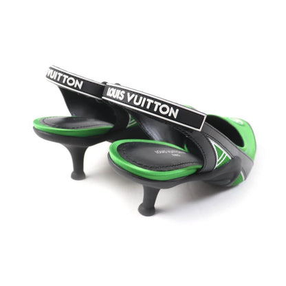 Louis Vuitton Arkwright Line Pointed Toe Back Strap Pumps With Rubber LV Logo