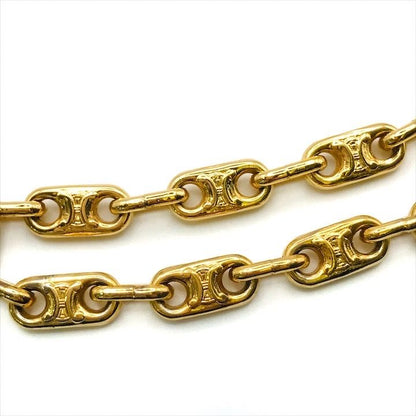 Celine Triomphe Long Chain Necklace Gold