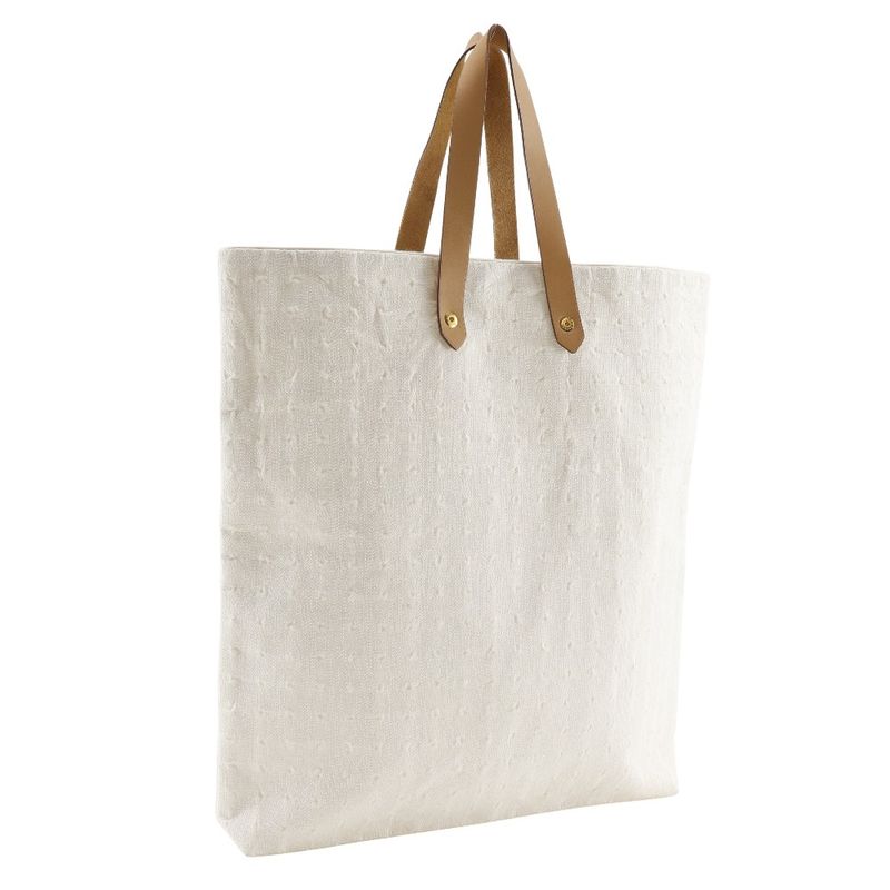 Hermes Amedava Tote GM Cotton White Unisex Handbag