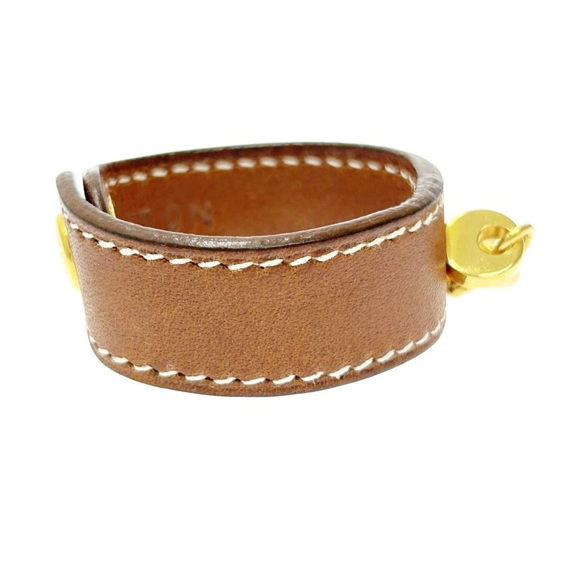 Hermes Leather Nomade Globe Holder Brown Gold Engraved H 397838