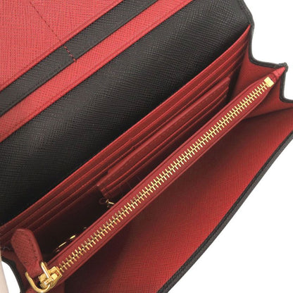 Prada Saffiano Leather Black Long Wallet Bifold Long Wallet Black 0301 Prada