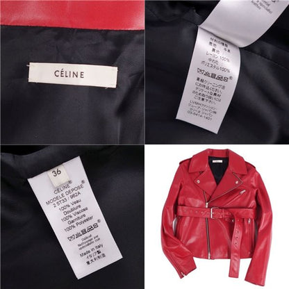 Celine Phoebe Period Jacket Leather Jacket Double Rider