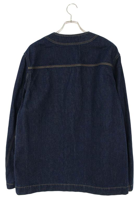 Gucci 25SS 811612 Xdc6v Rose Embroidered Collarless Cabas All Denim Jacket Men