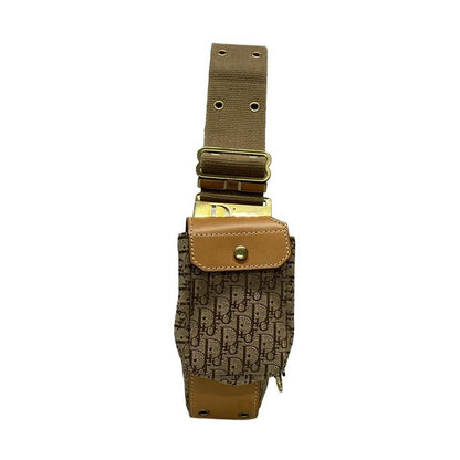 Dior/christian Dior Handbag Street Chic Dark Brown And Beige Leather