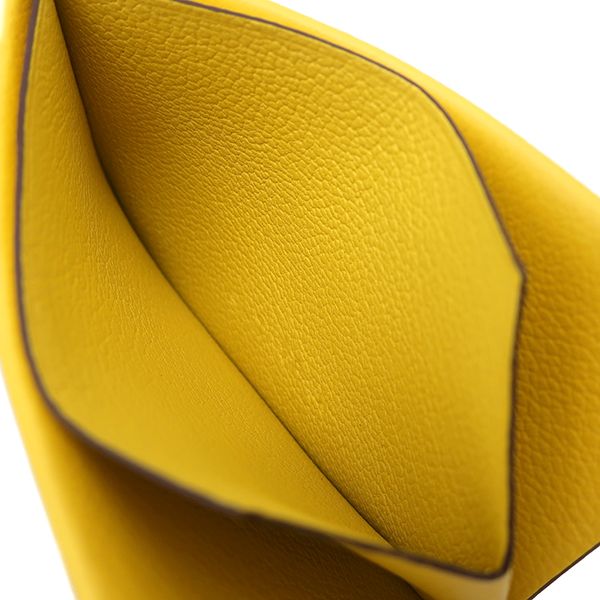 Hermes Card Case H Serie Evercolor Jeanne Naples Yellow Stamped B (made in