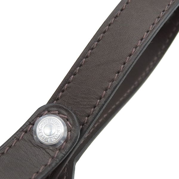 Hermes Pouch Dog Treat Pouch Cotton Canvas Leather Khaki and Foo Silver