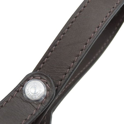 Hermes Pouch Dog Treat Pouch Cotton Canvas Leather Khaki and Foo Silver