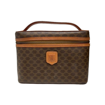 0322 Celine Vanity Bag Macadam Brown Celine