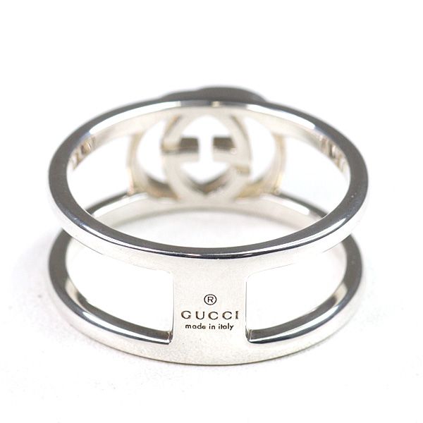 Gucci Interlocking Wide Open Band Star Ring Silver Ag925 Size 21 (actual Size