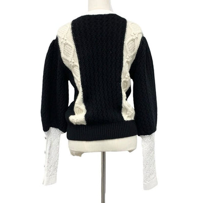 Chanel Tops Wool Black White Coco Mark Knit Sweater