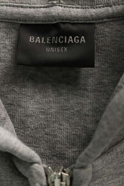 Balenciaga 25SS 808832 Trvj2 Bicolor Sport Logo Zip Up Hoodie Men's L