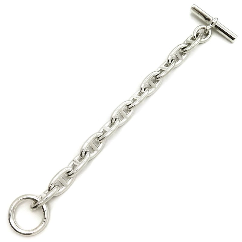 Hermes Bracelet Chaine D'ancre GM Silver 925 Silver 11 Frames Star Ring Silver