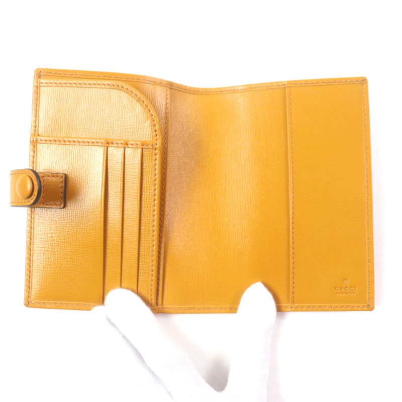 Gucci G724562 GG Supreme Interlocking G Leather Use Passport Case Orange Beige