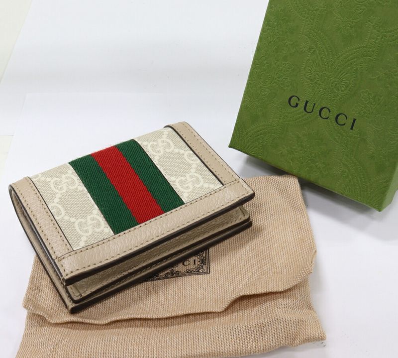 Gucci Bifold Wallet With Coin Purse Ophidia GG Supreme Card Case Wallet PVC