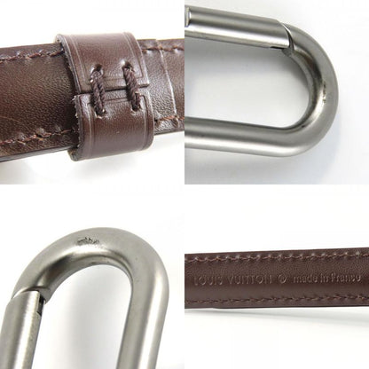 Louis Vuitton Shoulder Strap Leather Brown Adjustable Matte Silver Hardware