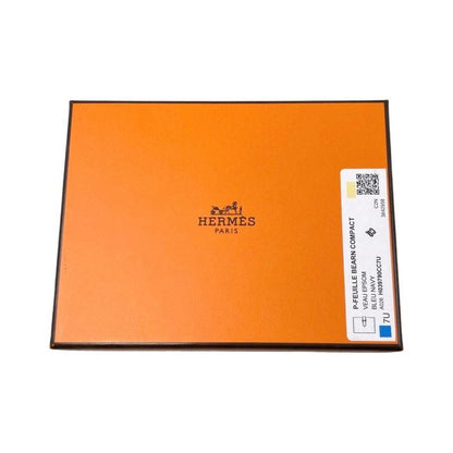 Hermes Bifold Wallet Bearn Compact H039790cc7u W Engraved Epson Navy Gold