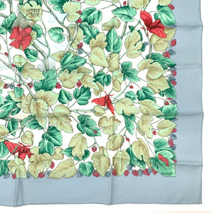 Hermes Scarf Carre 90 L'arbre De Soie Silk Tree Mulberry Tree And Silkworms Blue