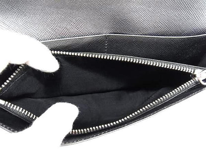 Prada 2m0836 Saffiano Leather Foldable Long Wallet Billfold Coin Purse Ladies