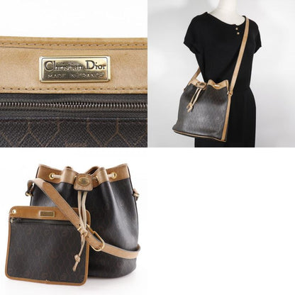 [dior] Christian Dior Honeycomb Pattern Vintage PVC Brown Ladies Shoulder Bag