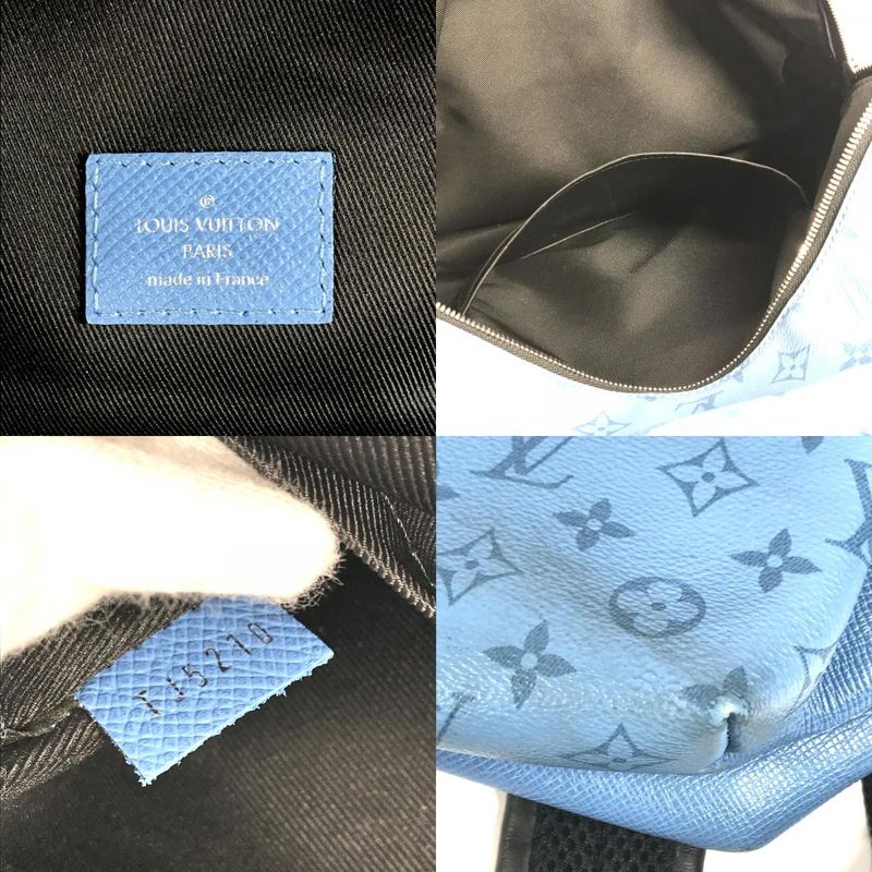 Louis Vuitton Backpack Sac Discovery Backpack PM M30747 Taiga Leather Denim Blue