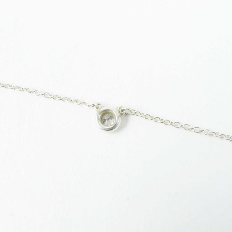 Tiffany & Co By-the-yard 0.05ct 1P Diamond Necklace Ag925 Silver Weight 1.5g