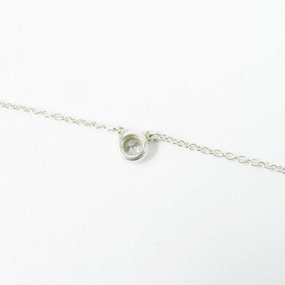 Tiffany & Co By-the-yard 0.05ct 1P Diamond Necklace Ag925 Silver Weight 1.5g