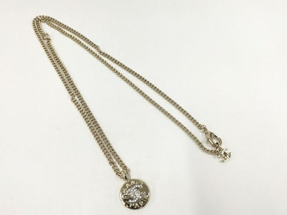 Chanel Necklace Coco Mark Medal Plated Gold B25A