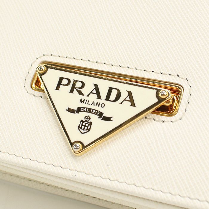 Prada 1bp006 Chain Wallet Saffiano LUX Saffiano Leather Women