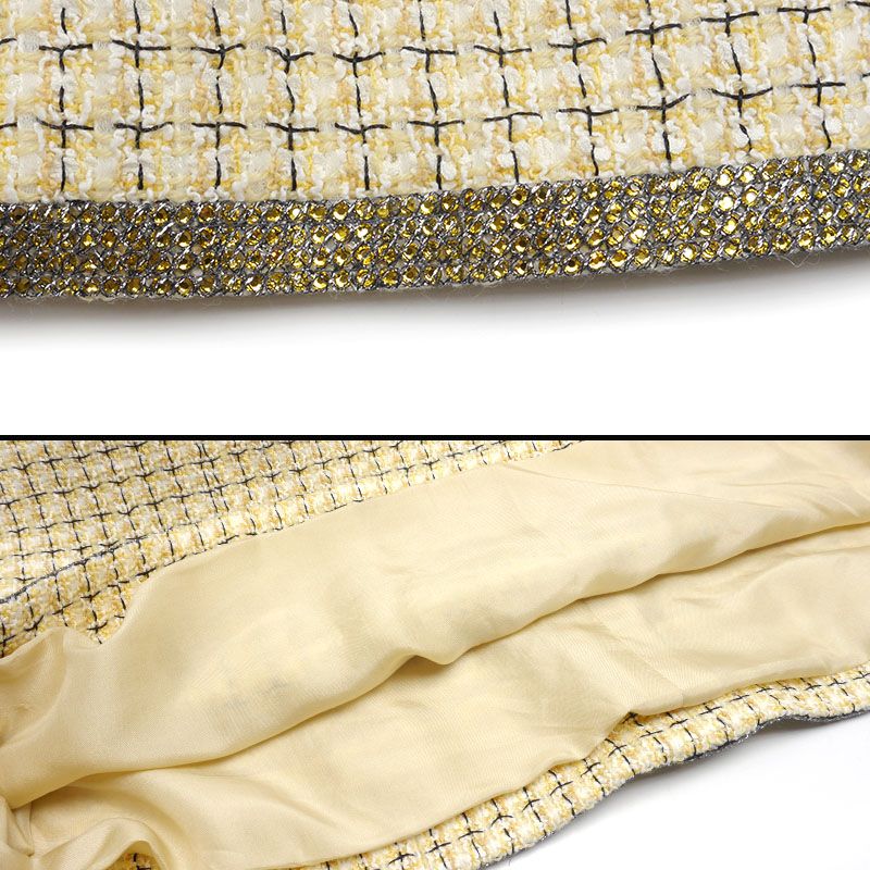 Chanel Tweed Skirt Yellow Color Size 36