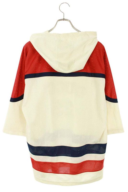 Gucci 741497 Xjffk Logo Patch Mesh Seventh Length Hoodie Men's L