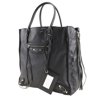 Balenciaga Paper Bag 255412 Calf Black Women's Tote Bag