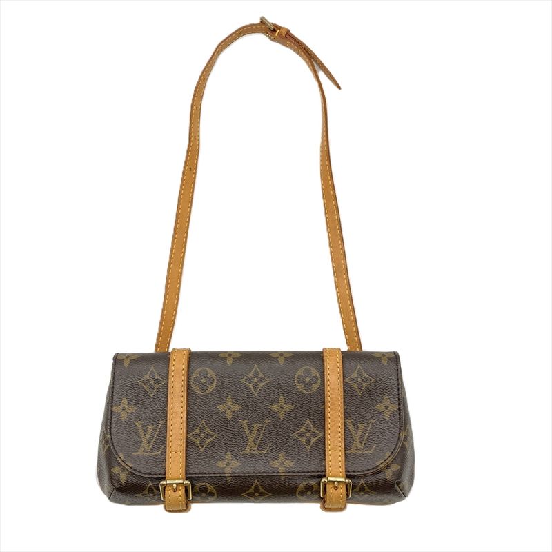 Louis Vuitton Pochette Marel Shoulder Bag Monogram Canvas M51159 Brown Gold