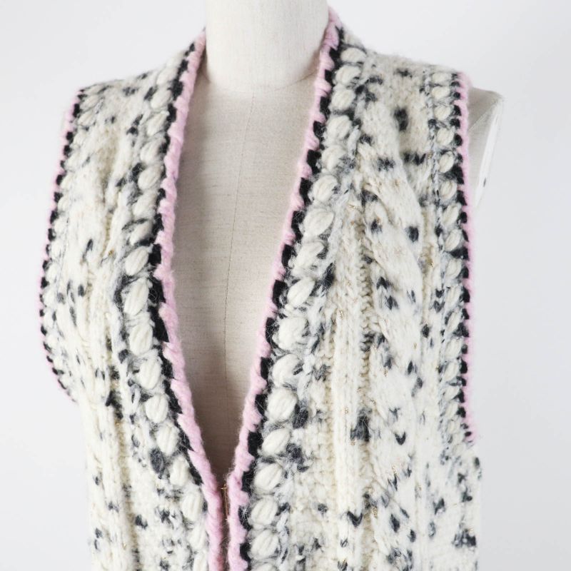 CHANEL 2021 21A P71038 Cashmere Blend Runway Wear Long Length Knit Vest Ecru