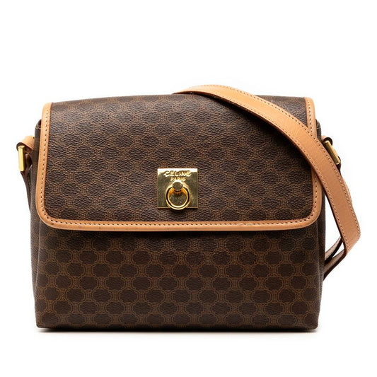 Celine Macadam Brown PVC Leather Women's Celine