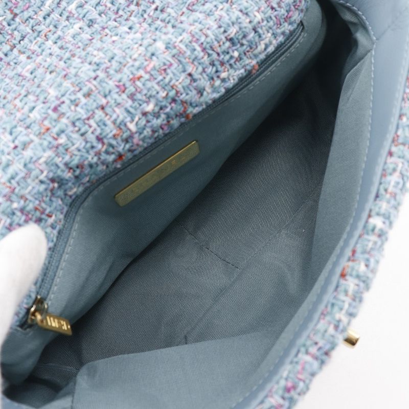 Chanel Chain Shoulder 19 Disneuf 2WAY Shoulder As1160 Tweed Blue Ladies