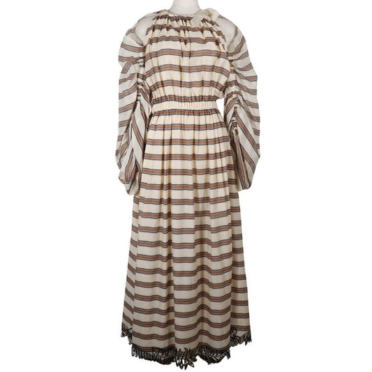 Fendi Cocktail Dress Fd9622 A38D Polyester And Polyurethane Beige Women Dress