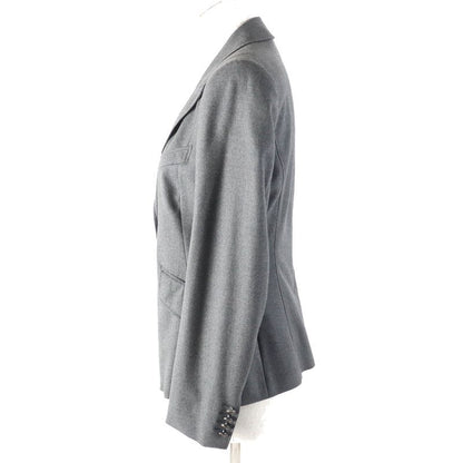 Gucci Wool Cles Button Single Tailored Jacket Gray 42 Genuine
