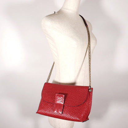 Loewe Avenue Repeat Anagram Chain Shoulder Calf Red Ladies Shoulder Bag