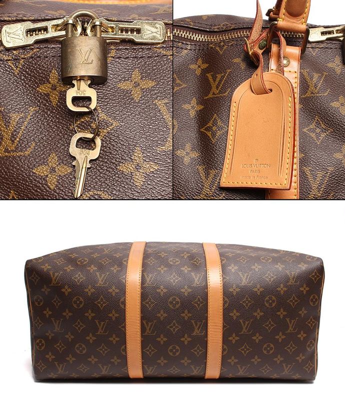Louis Vuitton Boston Bag Double Zipper Closure Gold Hardware Keepall 50 M41426