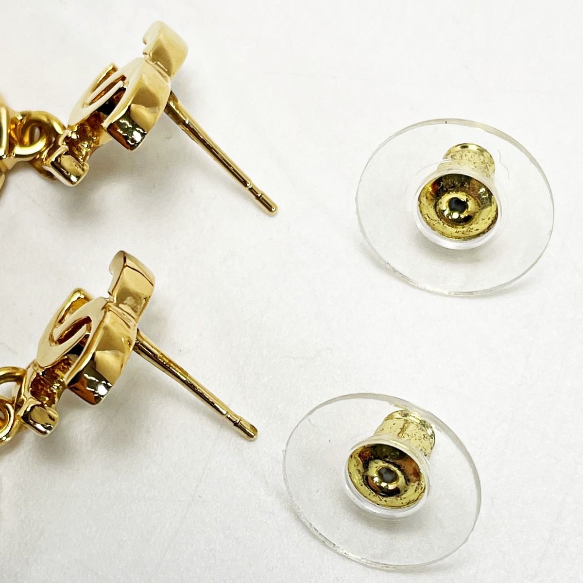 Chanel Cocomark X Rue Ganbon Logo Gold Earrings Women's Accessories