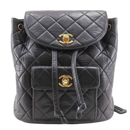 Chanel Matelasse Vintage Lambskin Black Women's Backpack/daypack