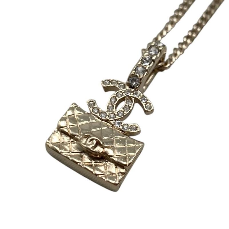 Chanel Necklace Coco Mark Matelasse Bag Motif Abb705 A23b Rhinestone Gold Chanel