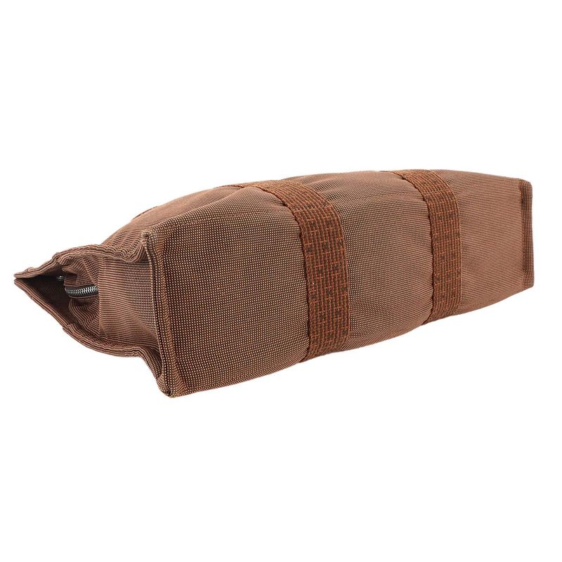 Hermes Herline MM Tote Bag Canvas Brown Silver Hardware Herline Tote MM 90297084