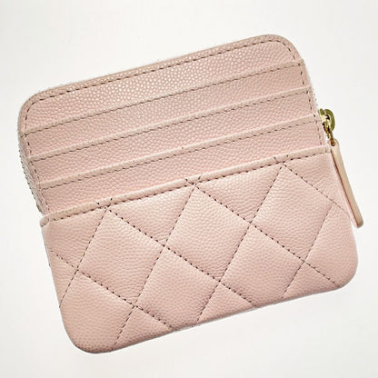 Chanel Matelasse Pink Coin Case Coin Purse Caviar Skin Ladies Gold Hardware