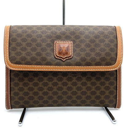 Celine M06 Shoulder Bag Clutch Bag Light Shape 2way Macadam Brown PVC Leather