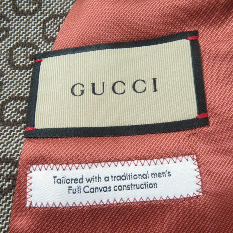 Gucci 652629 649337 100% Wool Logo Patterned Vest And Jacket 2-piece Ensemble